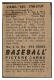 1952 Bowman Baseball #006 Virgil Stallcup Reds VG-EX 528748