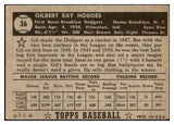 1952 Topps Baseball #036 Gil Hodges Dodgers VG/VG-EX Black 528772