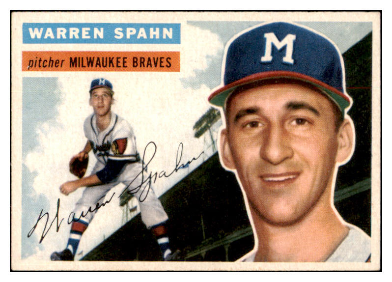 1956 Topps Baseball #010 Warren Spahn Braves EX-MT White 529272