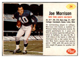 1962 Post Football #024 Joe Morrison Giants EX-MT 529346