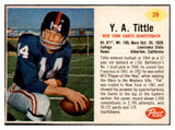 1962 Post Football #029 Y.A. Tittle Giants EX-MT 529348