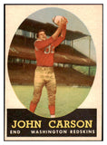1958 Topps Football #047 John Carson Washington NR-MT 529476
