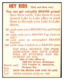 1960 Lake To Lake Bob Buhl Braves EX-MT 529535