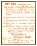1960 Lake To Lake Del Crandall Braves EX-MT 529544