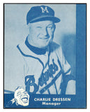 1960 Lake To Lake Charlie Dressen Braves EX-MT 529545