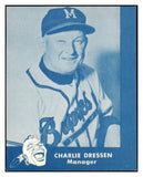 1960 Lake To Lake Charlie Dressen Braves EX-MT 529548