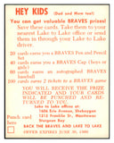 1960 Lake To Lake Red Schoendienst Braves EX-MT 529556