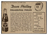 1958 Hires #012 Dave Philley Phillies NR-MT No Tab 529558