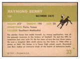 1961 Fleer Football #033 Raymond Berry Colts NR-MT 529751