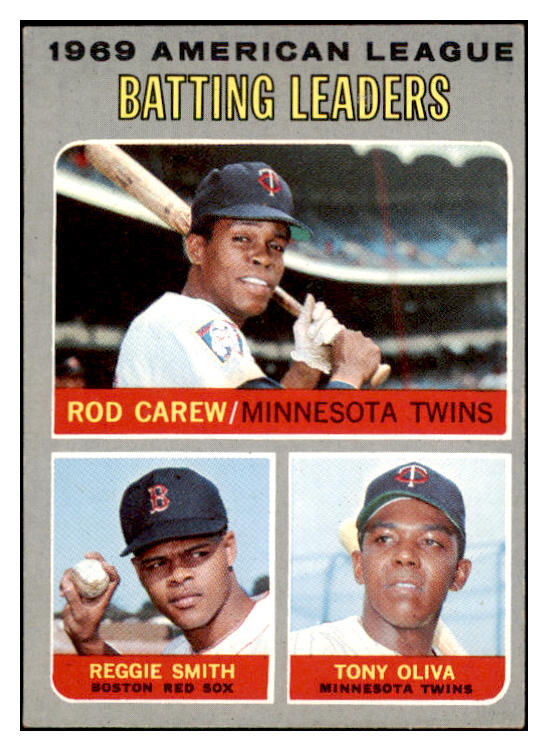 1970 Topps Baseball #062 A.L. Batting Leaders Rod Carew EX-MT 530317