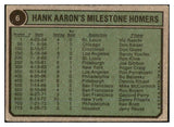 1974 Topps Baseball #006 Hank Aaron Braves VG 530446