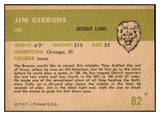 1961 Fleer Football #082 Jim Gibbons Lions EX 530522