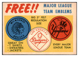 1958 Topps Baseball Emblem Insert Card EX-MT 530565