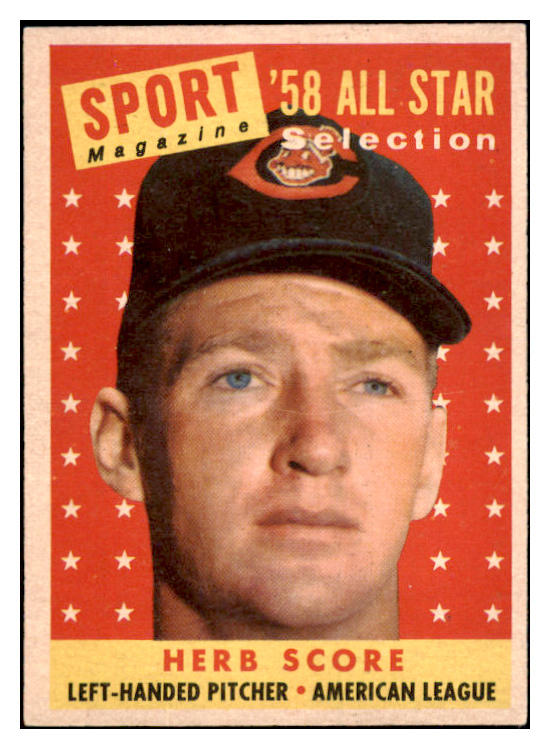 1958 Topps Baseball #495 Herb Score A.S. Indians EX-MT 530569