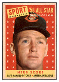 1958 Topps Baseball #495 Herb Score A.S. Indians EX-MT 530569