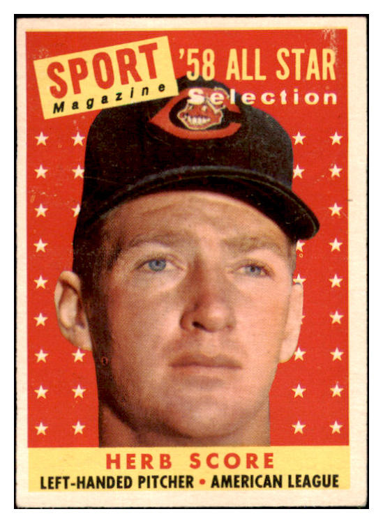 1958 Topps Baseball #495 Herb Score A.S. Indians EX+/EX-MT 530580