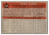 1958 Topps Baseball #495 Herb Score A.S. Indians EX+/EX-MT 530580