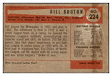 1954 Bowman Baseball #224 Bill Bruton Braves GD-VG 530639