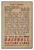 1951 Bowman Baseball #103 Andy Pafko Cubs EX 530810