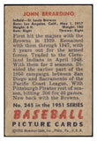 1951 Bowman Baseball #245 John Berardino Browns VG-EX 530827