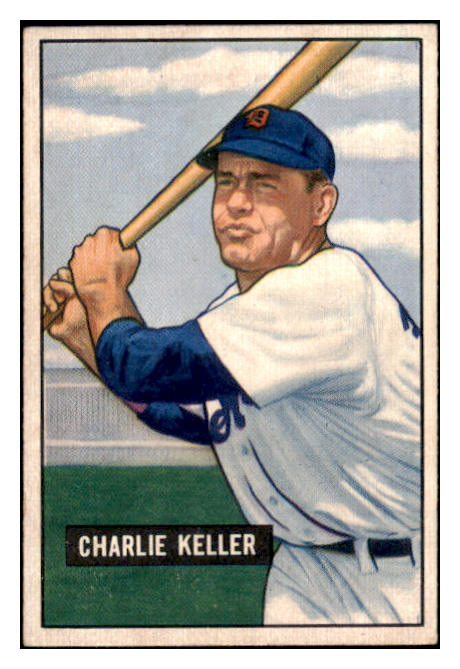 1951 Bowman Baseball #177 Charlie Keller Tigers VG-EX 530829