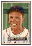 1951 Bowman Baseball #223 Johnny Vander Meer Indians EX 530837