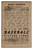 1952 Bowman Baseball #002 Bobby Thomson Giants EX 530842