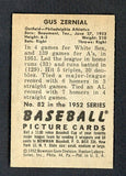 1952 Bowman Baseball #082 Gus Zernial A's EX 530847