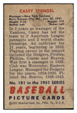 1951 Bowman Baseball #181 Casey Stengel Yankees EX 530854