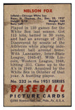1951 Bowman Baseball #232 Nellie Fox White Sox EX 530855