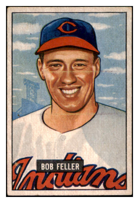 1951 Bowman Baseball #030 Bob Feller Indians EX 530857