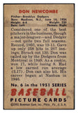 1951 Bowman Baseball #006 Don Newcombe Dodgers EX 530864