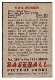 1951 Bowman Baseball #284 Gene Bearden Tigers EX 530879