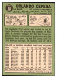 1967 Topps Baseball #020 Orlando Cepeda Cardinals EX-MT 530901