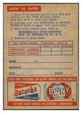 1958 Topps Baseball Contest Card Ex+ Unmarked 531007