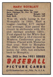 1951 Bowman Baseball #303 Marv Rotblatt White Sox EX-MT 531358