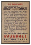 1951 Bowman Baseball #287 Jim Blackburn Reds EX-MT 531368