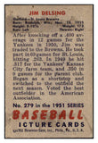 1951 Bowman Baseball #279 Jim Delsing Browns EX-MT 531372