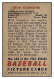 1951 Bowman Baseball #264 Don Richmond Cardinals EX-MT 531379