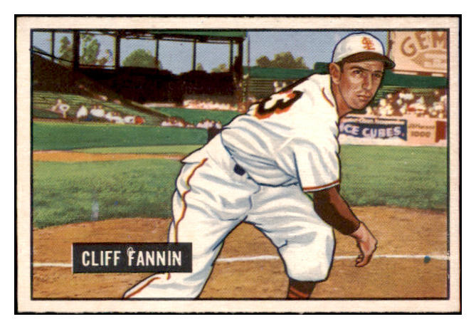 1951 Bowman Baseball #244 Cliff Fannin Browns EX-MT 531389