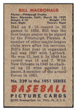 1951 Bowman Baseball #239 Bill MacDonald Pirates EX-MT 531391
