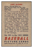 1951 Bowman Baseball #231 Luis Aloma White Sox EX-MT 531395