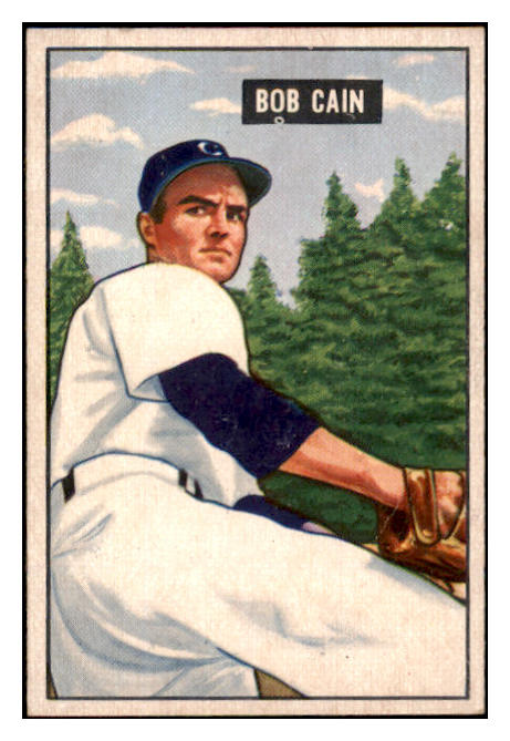 1951 Bowman Baseball #197 Bob Cain Tigers EX-MT 531404