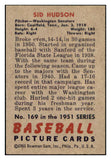 1951 Bowman Baseball #169 Sid Hudson Senators EX-MT 531438