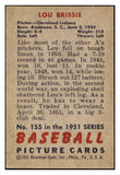 1951 Bowman Baseball #155 Lou Brissie Indians EX-MT 531444