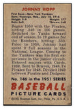 1951 Bowman Baseball #146 Johnny Hopp Yankees EX-MT 531448