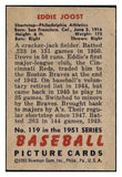 1951 Bowman Baseball #119 Eddie Joost A's EX-MT 531457