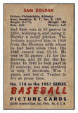 1951 Bowman Baseball #114 Sam Zoldak A's EX-MT 531459