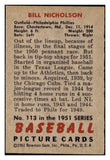 1951 Bowman Baseball #113 Bill Nicholson Phillies EX-MT 531460