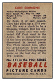 1951 Bowman Baseball #111 Curt Simmons Phillies EX-MT 531461